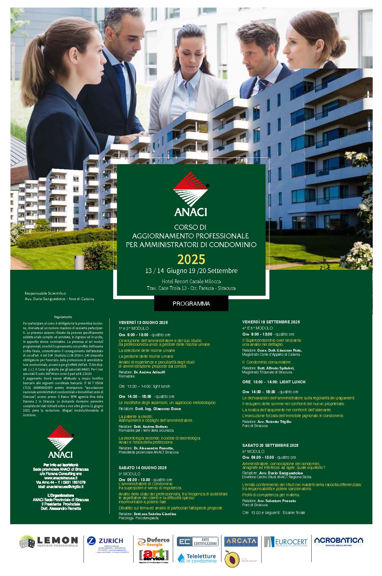 Anaci Siracusa 13-14 GIUGNO 19-20 SETTEMBRE 2025